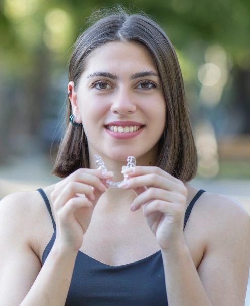 Invisalign aligners at Bespoke Dental Newnan in Newnan, GA, custom-designed for precise and effective teeth straightening.